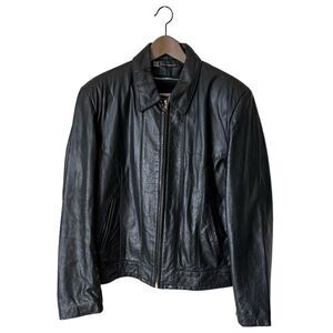 The Leather Shop Black Shirt Jacket Size L